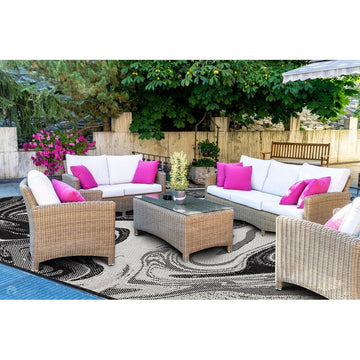 Patio PAT19 Marble Modern Abstract Durable Stain-Resistant Weatherproof Flatweave In-Outdoor Black/Grey/Ivory Rug-Asiatic Carpets-Rug Love - The Most Loved Rug Store